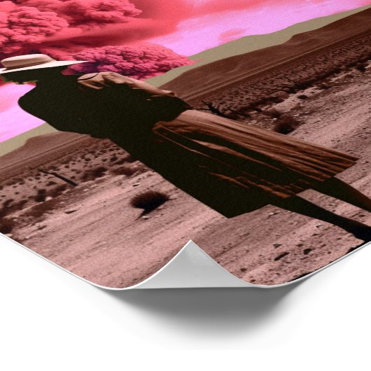 Roze bommelding  dystopie poster (Hoek)