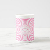 Roze Bone China Mok met Hart (Voorkant)