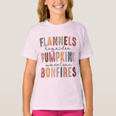Roze Bonfire Girl & Pumpkin Patch Draag T-shirt (Voorkant)