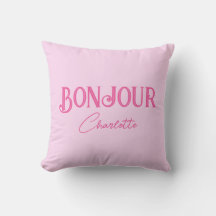 Roze Bonjour Bonne Nuit Kussenhoes