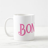 Roze Bonjour Witte Koffie Mok (Links)