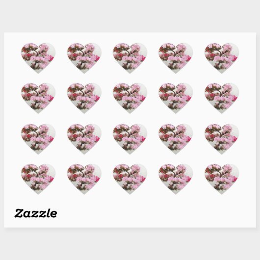 Roze Bonsai-boom Hart Sticker (Vel)