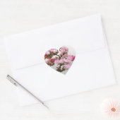 Roze Bonsai-boom Hart Sticker (Envelop)