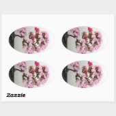 Roze bonsai-stickers ovale sticker (Vel)