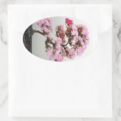 Roze bonsai-stickers ovale sticker (Tas)