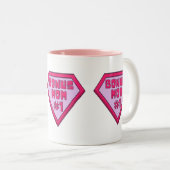 Roze bonus mam #1 Moederdag tweetone koffie Mok (Voorkant rechts)