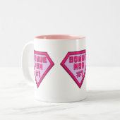 Roze bonus mam #1 Moederdag tweetone koffie Mok (Voorkant links)