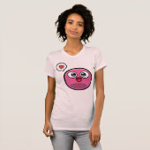 Roze Boo Dames T Shirt (Voorkant volledig)