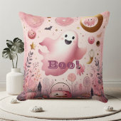 Roze Boo Vriendelijke Geest Halloween Jack o lante Kussen
