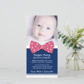 Roze boog Aangepaste foto Baby shower Dank u Bedankkaart (Staand voorkant)