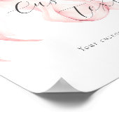 Roze Boog Aangepaste Tekst Tafelkaart Winter Poster (Hoek)