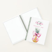 Roze boog ananas tropisch monogram notitieboek (Binnen)