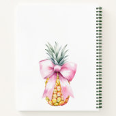 Roze boog ananas tropisch monogram notitieboek (Achterkant)