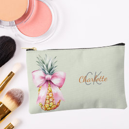 Roze boog ananas tropisch monogram salie groen etui