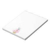 Roze boog ananas tropische naam notitieblok (Linkerzijde)