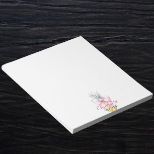 Roze boog ananas tropische naam notitieblok