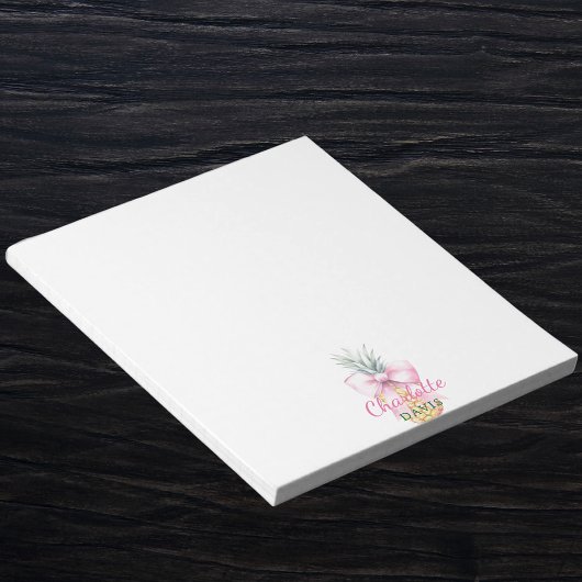 Roze boog ananas tropische naam notitieblok