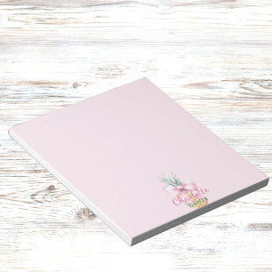 Roze boog ananas tropische naam notitieblok