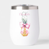 Roze boog ananas tropische zomer monogram (Voorkant)