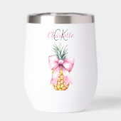 Roze boog ananas tropische zomer monogram (Achterkant)