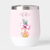 Roze boog ananas tropische zomer monogram (Achterkant)