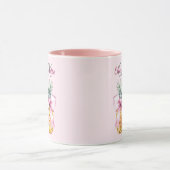 Roze boog ananas tropische zomer monogram mok (Midden)