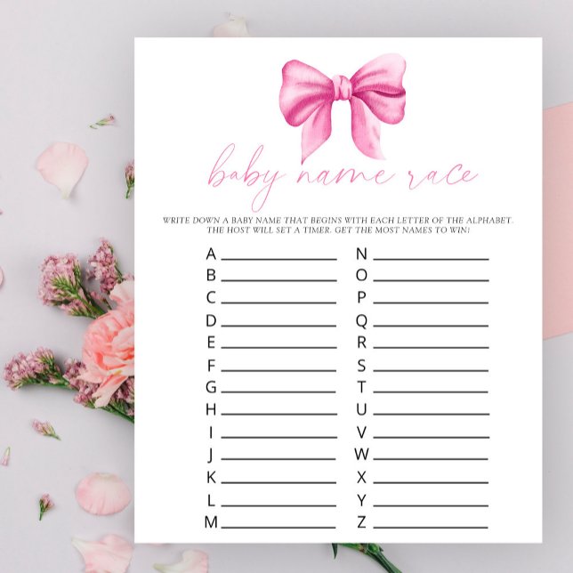 Roze boog baby shower - Baby naam race spel (Creator heeft geüpload)