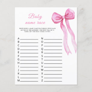 Roze boog baby shower - Baby naam race spel