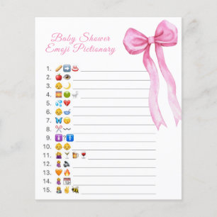 Roze boog baby shower emoji Pictionary spel