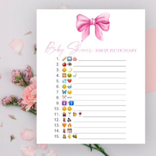 Roze boog baby shower emoji Pictionary spel