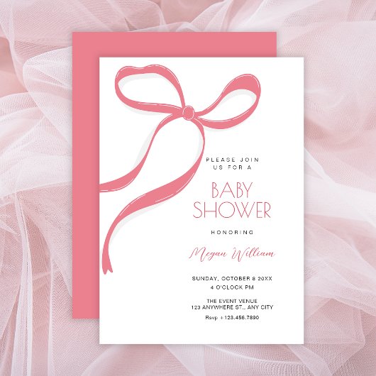 Roze boog baby shower kaart