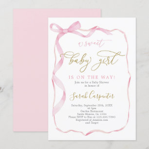 roze boog Baby shower meisje Kaart