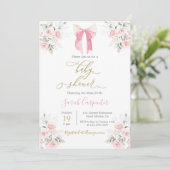 roze boog Baby shower meisje Kaart (Staand voorkant)