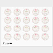 roze boog Baby shower meisje Ronde Sticker (Vel)