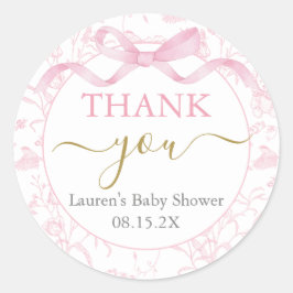 roze boog Baby shower meisje Ronde Sticker