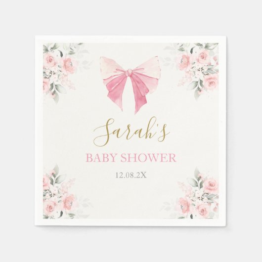 roze boog Baby shower meisje Servet (Voorkant)