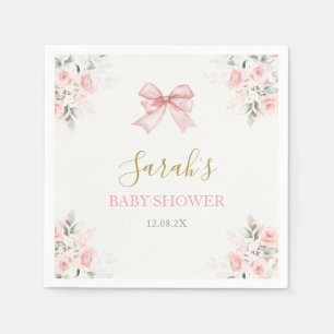 roze boog Baby shower meisje Servet