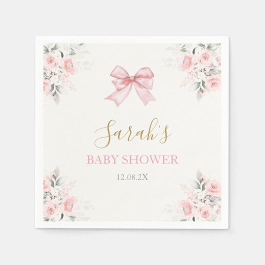 roze boog Baby shower meisje Servet (Voorkant)