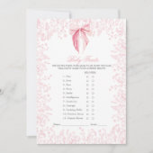 roze boog Baby shower Spel Kaart (Voorkant)