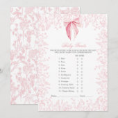 roze boog Baby shower Spel Kaart (Voorkant / Achterkant)