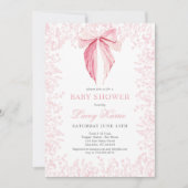 roze boog Baby shower uitnodiging (Voorkant)