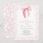 roze boog Baby shower uitnodiging (Voorkant / Achterkant)
