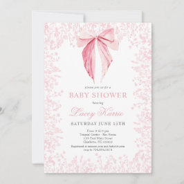 roze boog Baby shower uitnodiging