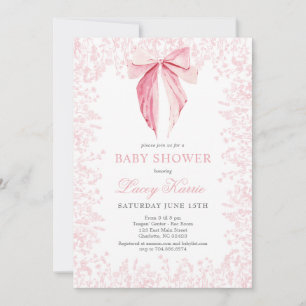 roze boog Baby shower uitnodiging