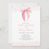 roze boog Baby shower uitnodiging (Voorkant)