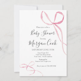 Roze boog baby shower uitnodiging, baby meisje dou kaart