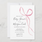 Roze boog baby shower uitnodiging, baby meisje dou kaart (Voorkant)