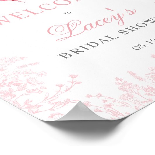 roze boog Baby shower uitnodiging Poster (Hoek)