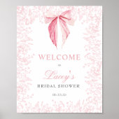 roze boog Baby shower uitnodiging Poster (Voorkant)