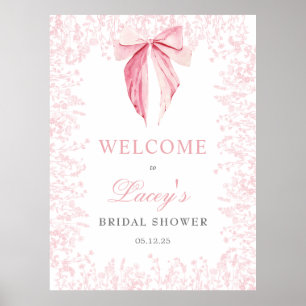 roze boog Baby shower uitnodiging Poster